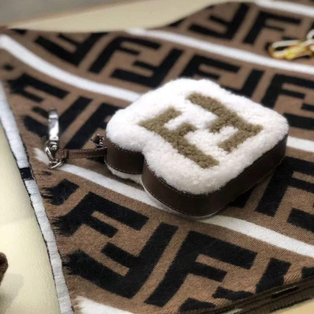 NIB Authentic  Fendi 2018 FF Shearling Toast Charm